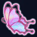 Papillon irisé de profil
