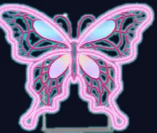 Grand papillon rose sur socle