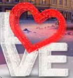 Lettres LOVE cœur rouge