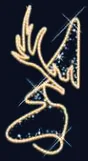 Tête de cerf dorée