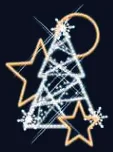 Sapin, étoiles et boucle dorée