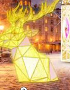 Cerf origami doré