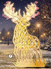 Cerf aux feuilles roses