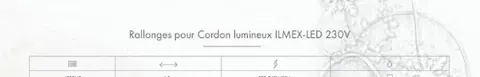 Rallonges pour Cordon lumineux - Guirlande Plus ILMEX-LED 230V
